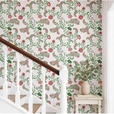Papel de Parede Vinílico Autoadesivo, Estampa Floral de Videira Rústica, Impermeável, Removível, Para Salas, Locação e Armários - S4Sassy 63,5 cm (L) × 304,8 cm (C) / Branco - Vinil Liso