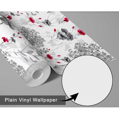Papel Contact Removível À Prova d'Água com Estampa de Folhas Cinza para Paredes, Armários e Cômoda, Vinil Autoadesivo em Rolo - S4sassy 63,5 cm (L) × 609,6 cm (C) / Cinza - Vinil Liso
