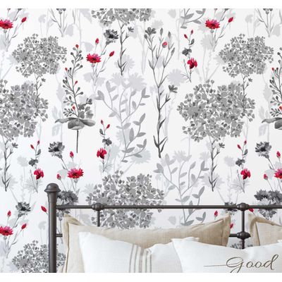 Papel Contact Removível À Prova d'Água com Estampa de Folhas Cinza para Paredes, Armários e Cômoda, Vinil Autoadesivo em Rolo - S4sassy 63,5 cm (L) × 609,6 cm (C) / Cinza - Vinil Liso