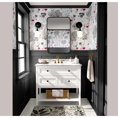 Papel Contact Removível À Prova d'Água com Estampa de Folhas Cinza para Paredes, Armários e Cômoda, Vinil Autoadesivo em Rolo - S4sassy 63,5 cm (L) × 609,6 cm (C) / Cinza - Vinil Liso