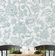 Papel de Parede Vinílico Autocolante Floral Esboçado Verde, Impermeável e Removível, Estilo Asiático para Quartos, Sala e Armários - S4Sassy 63,5 cm (L) × 914,4 cm (C) / Verde - Vinil Liso