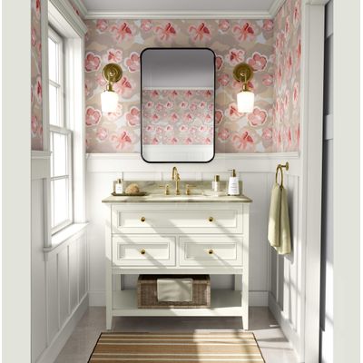 Papel Adesivo Floral Rosa Contemporâneo Removível, Vinílico Autoadesivo Impermeável em Rolo para Paredes, Armários e Cômoda - S4sassy 63,5 cm (L) × 914,4 cm (C) / Rosa - Vinil Liso
