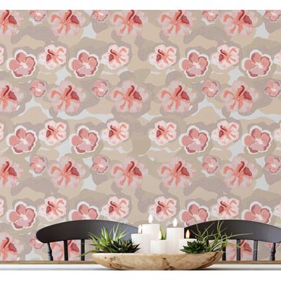 Papel Adesivo Floral Rosa Contemporâneo Removível, Vinílico Autoadesivo Impermeável em Rolo para Paredes, Armários e Cômoda - S4sassy 63,5 cm (L) × 914,4 cm (C) / Rosa - Vinil Liso
