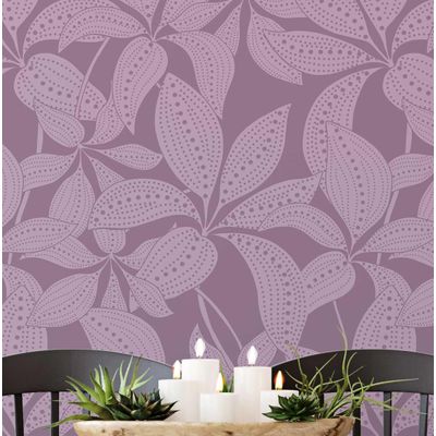 Papel Vinílico Autoadesivo Impermeável Folha Pontilhada Roxo, Removível para Decoração de Quartos, Espaços Alugados e Armários - S4Sassy 63,5 cm (L) × 914,4 cm (C) / Roxo - Vinil Liso