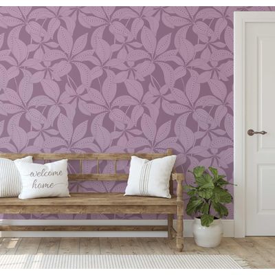 Papel Vinílico Autoadesivo Impermeável Folha Pontilhada Roxo, Removível para Decoração de Quartos, Espaços Alugados e Armários - S4Sassy 63,5 cm (L) × 914,4 cm (C) / Roxo - Vinil Liso
