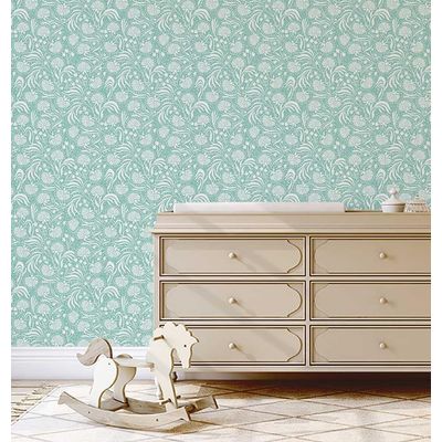 Papel de Parede Dente-de-Leão Desenhado à Mão, Azul, Vinílico Autoadesivo, DIY Fácil para Quarto Estilo Fazenda, Armários, Salas - S4Sassy 63,5 cm (L) × 304,8 cm (C) / Azul - Vinil Liso