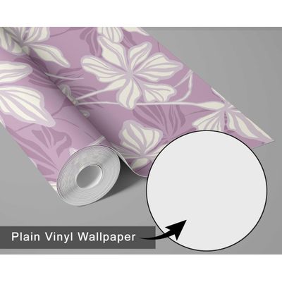 Papel Contact Vinílico Autoadesivo Removível e Impermeável, Estampa Lily Bloom para Paredes, Armários e Cômoda Roxo - S4sassy 63,5 cm (L) × 304,8 cm (C) / Roxo - Vinil Liso