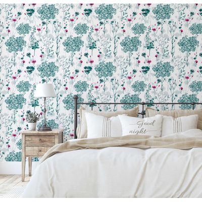 Adesivo Vinílico Autoadesivo Removível à Prova d'Água, Estampa de Folhas Verdes para Paredes, Armários e Cômoda - S4sassy 63,5 cm (L) × 152,4 cm (C) / Verde - Vinil Liso