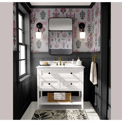 Papel de Parede Motivo de Vaso Vintage Cinza, Vinil Autoadesivo, Fácil DIY para Quarto Rústico, Armários e Sala - S4Sassy 63,5 cm (L) × 304,8 cm (C) / Cinza - Vinil Texturizado