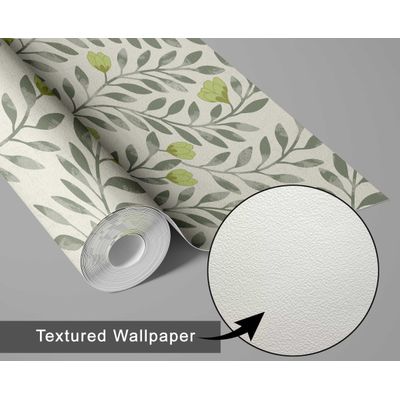 Papel Contact Vinílico Autoadesivo Removível, Impermeável, Tema Natureza, Folhas Verdes para Paredes, Armários e Cômoda - S4sassy 63,5 cm (L) × 152,4 cm (C) / Verde - Vinil Texturizado