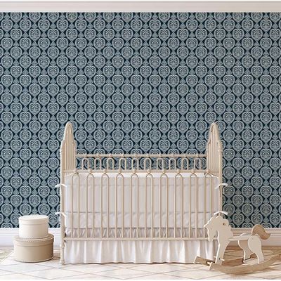 Papel de Parede Azul com Corações Revestimento Vinílico Autoadesivo Fácil DIY para Quarto Estilo Fazenda Sala Armário Espaço - S4Sassy 63,5 cm (L) × 304,8 cm (C) / Azul - Vinil Liso