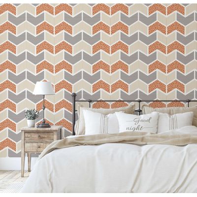 Papel de Parede Autoadesivo Marrom Estampa Geométrica e Listrada, Vinil Removível para Parede de Entrada, Faça Você Mesmo - S4sassy 63,5 cm (L) × 304,8 cm (C) / Marrom - Vinil Liso