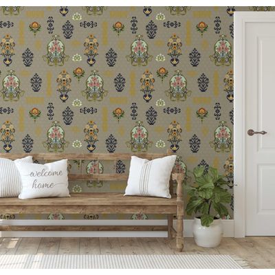 Papel de Parede Vinílico Autoadesivo Motivo Vaso Vintage Verde - Aplicação Fácil para Quarto Estilo Fazenda, Armários e Ambientes - S4Sassy 63,5 cm (L) × 304,8 cm (C) / Verde - Vinil Liso