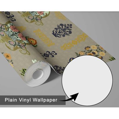 Papel de Parede Vinílico Autoadesivo Motivo Vaso Vintage Verde - Aplicação Fácil para Quarto Estilo Fazenda, Armários e Ambientes - S4Sassy 63,5 cm (L) × 304,8 cm (C) / Verde - Vinil Liso
