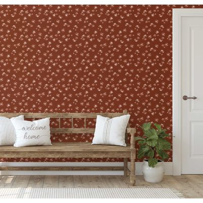 Rolo Vinílico Autoadesivo Removível Estampa Flores do Prado Inspirado na Natureza para Paredes, Armários e Cômoda - Marrom - S4sassy 63,5 cm (L) × 304,8 cm (C) / Marrom - Vinil Liso