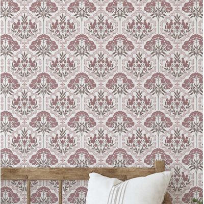 Papel de Parede com Motivo de Árvore Vintage Rosa, Vinil Autoadesivo, Envelopamento Fácil DIY para Quarto Fazenda, Sala, Armários - S4Sassy 63,5 cm (L) × 304,8 cm (C) / Rosa - Vinil Liso