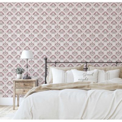 Papel de Parede com Motivo de Árvore Vintage Rosa, Vinil Autoadesivo, Envelopamento Fácil DIY para Quarto Fazenda, Sala, Armários - S4Sassy 63,5 cm (L) × 304,8 cm (C) / Rosa - Vinil Liso