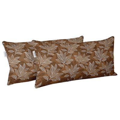 Capa de Almofada Lombar Retangular em Tecido de Poliéster para Uso Interno/Externo, Impermeável para Móveis de Pátio - Vargottam 30,48 Cm × 45,72 Cm / Marrom