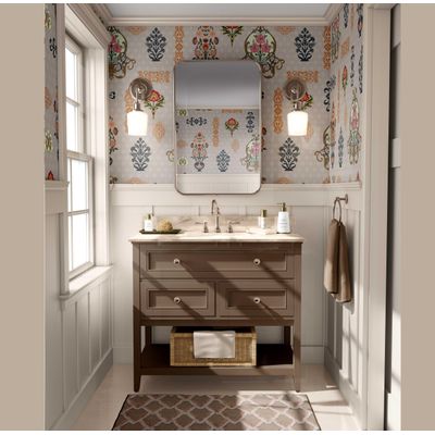 Papel de Parede Motivo de Vaso Vintage Multicolorido, Vinil Autoadesivo, Aplicação DIY Fácil para Quarto Rústico, Sala e Armários - S4Sassy 63,5 cm (L) × 304,8 cm (C) / Multicolorido - Vinil Liso
