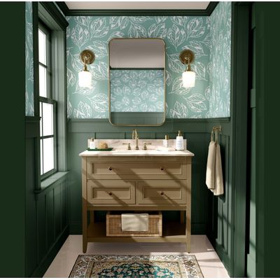Rolo Vinílico Autoadesivo Removível Impermeável, Estampa de Folha Verde Inspirada na Natureza para Paredes, Cômoda e Armários - S4sassy 63,5 cm (L) × 304,8 cm (C) / Verde - Vinil Liso