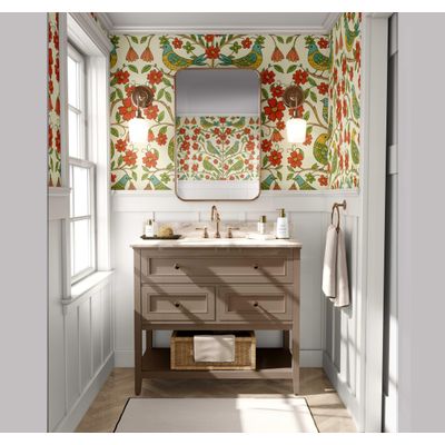 Tema Natureza Removível, Impermeável, Floral e Pássaros em Tons Pastel, Rolo Vinílico Autoadesivo para Paredes e Armários, Verde - S4sassy 63,5 cm (L) × 304,8 cm (C) / Verde - Vinil Liso