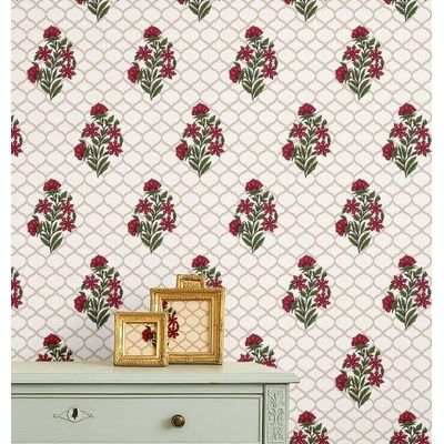 Papel de Parede Vinílico Autoadesivo Treliça Rosa, Impermeável Bege, Removível Asiático para Quartos, Sala, Locação, Armários - S4Sassy 63,5 cm (L) × 914,4 cm (C) / Bege - Vinil Liso