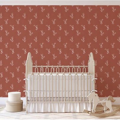 Rolo de Papel Contact Vinílico Autoadesivo, Removível e Impermeável, Mini Buquê Floral Rosa para Paredes, Armários e Cômoda - S4sassy 63,5 cm (L) × 304,8 cm (C) / Rosa - Vinil Liso