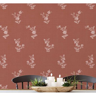 Rolo de Papel Contact Vinílico Autoadesivo, Removível e Impermeável, Mini Buquê Floral Rosa para Paredes, Armários e Cômoda - S4sassy 63,5 cm (L) × 304,8 cm (C) / Rosa - Vinil Liso