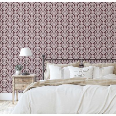 Papel de Parede Marrom com Corações Autoadesivo de Vinil, Cobertura DIY Fácil para Quarto Estilo Fazenda, Sala, Armário, Espaço - S4Sassy 63,5 cm (L) × 304,8 cm (C) / Marrom - Vinil Liso