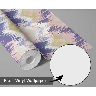 Papel de Parede Ikat Azul, Vinílico Autoadesivo, Fácil Faça-Você-Mesmo para Quarto Infantil e Sala de Brincadeiras - S4Sassy 63,5 cm (L) × 914,4 cm (C) / Azul - Vinil Liso