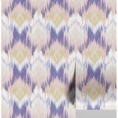 Papel de Parede Ikat Azul, Vinílico Autoadesivo, Fácil Faça-Você-Mesmo para Quarto Infantil e Sala de Brincadeiras - S4Sassy 63,5 cm (L) × 914,4 cm (C) / Azul - Vinil Liso