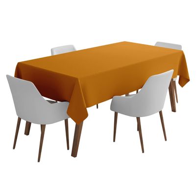 Toalha Impermeável para Interior/Exterior - Capa de Pátio Primavera/Verão para Mesa Circular, Quintal, Churrascos e Piquenique - Vargottam 147,32 Cm (L) × 259 Cm (C) / Amarelo