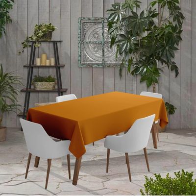 Toalha Impermeável para Interior/Exterior - Capa de Pátio Primavera/Verão para Mesa Circular, Quintal, Churrascos e Piquenique - Vargottam 147,32 Cm (L) × 259 Cm (C) / Amarelo