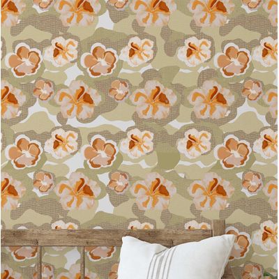 Papel Contact Floral Bege Contemporâneo Removível para Paredes, Armários e Cômoda, Rolo Vinílico Autoadesivo Impermeável - S4sassy 63,5 cm (L) × 304,8 cm (C) / Bege - Vinil Liso