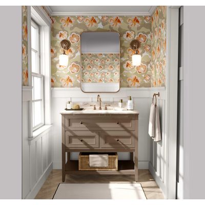 Papel Contact Floral Bege Contemporâneo Removível para Paredes, Armários e Cômoda, Rolo Vinílico Autoadesivo Impermeável - S4sassy 63,5 cm (L) × 304,8 cm (C) / Bege - Vinil Liso