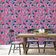 Papel Contact Autoadesivo Vinílico Removível Estilo Asiático Estampa Floral Blossom Roxo para Paredes e Cômoda - S4sassy 63,5 cm (L) × 609,6 cm (C) / Roxo - Vinil Liso