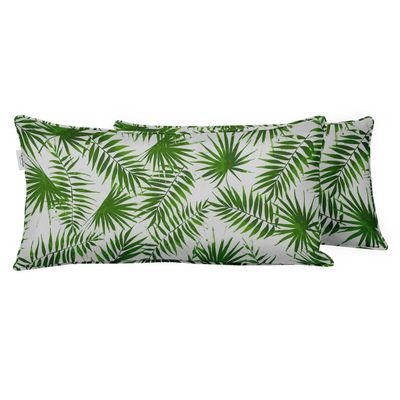 Capa de Almofada Lombar em Poliéster Impermeável para Uso Interno e Externo, Retangular para Móveis de Pátio - Vargottam 30,48 Cm × 45,72 Cm / Branco