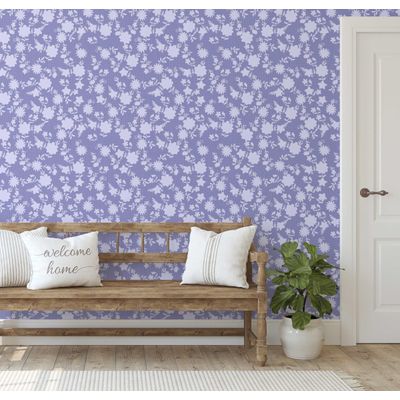 Revestimento Autoadesivo Removível À Prova d'Água Estampa Pétalas Pastel para Paredes, Armários e Cômoda, Rolo Vinílico Roxo - S4sassy 63,5 cm (L) × 304,8 cm (C) / Roxo - Vinil Liso