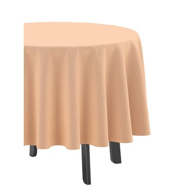 Toalha de Mesa Redonda 147 cm Interno/Externo com Furo para Guarda-Sol, Impermeável para Pátio Primavera/Verão Quintal/Churrasco - Vargottam 147,32 Cm × 147,32 Cm / Laranja