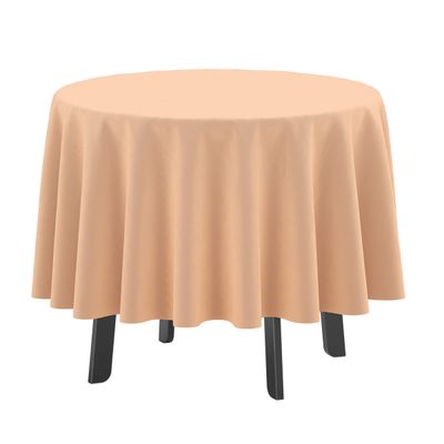 Toalha de Mesa Redonda 147 cm Interno/Externo com Furo para Guarda-Sol, Impermeável para Pátio Primavera/Verão Quintal/Churrasco - Vargottam 147,32 Cm × 147,32 Cm / Laranja