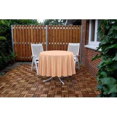 Toalha de Mesa Redonda 147 cm Interno/Externo com Furo para Guarda-Sol, Impermeável para Pátio Primavera/Verão Quintal/Churrasco - Vargottam 147,32 Cm × 147,32 Cm / Laranja