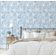 Papel Autoadesivo Vinílico Impermeável Azul Contemporâneo Removível com Arte Linear Floral para Paredes, Armários, Cômoda - S4sassy 63,5 cm (L) × 914,4 cm (C) / Azul - Vinil Liso