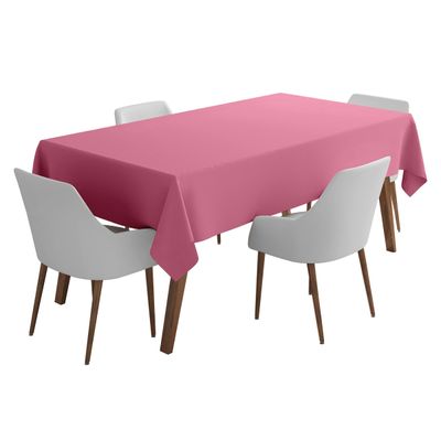 Toalha de Mesa Interna/Externa Impermeável para Quintal, Capas de Mesa Primavera/Verão para Mesa Circular/Churrascos/Piquenique - Vargottam 147,32 Cm (L) × 259 Cm (C) / Rosa