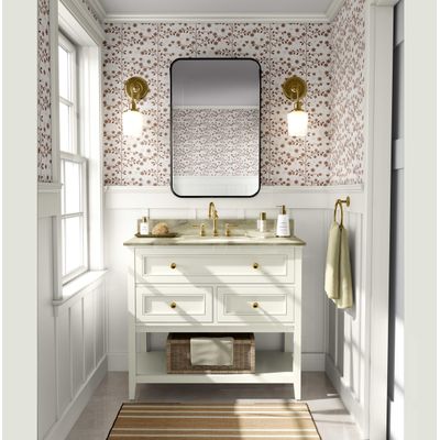 Papel de Parede Vinílico Autoadesivo Mini Ramo Floral Marrom, Envoltório Decorativo Fácil DIY para Quarto, Sala e Armários - S4Sassy 63,5 cm (L) × 304,8 cm (C) / Marrom - Vinil Liso