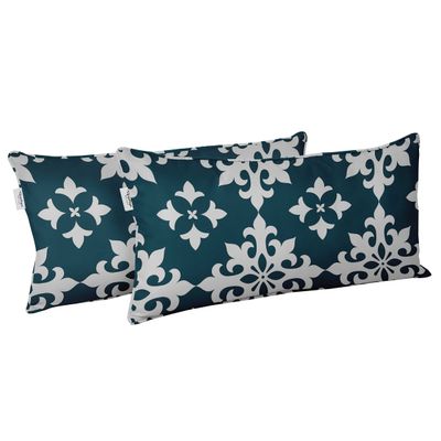 Capa para Almofada Lombar de Poliéster para Uso Interno/Externo, Retangular Impermeável para Móveis de Pátio - Vargottam 30,48 Cm × 60,96 Cm / Verde
