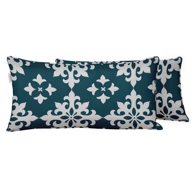 Capa para Almofada Lombar de Poliéster para Uso Interno/Externo, Retangular Impermeável para Móveis de Pátio - Vargottam 30,48 Cm × 60,96 Cm / Verde
