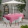Toalha de Mesa Interna/Externa Impermeável para Quintal, Capas de Mesa Primavera/Verão para Mesa Circular/Churrascos/Piquenique - Vargottam 147,32 Cm × 304,8 Cm – Com Furo Para Guarda-Sol / Rosa
