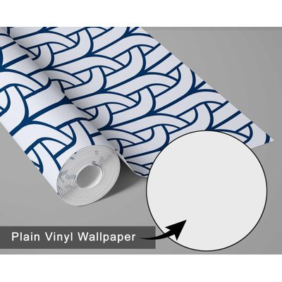 Papel Contact Vinílico Autoadesivo Azul Contemporâneo Removível, Impermeável, Estampa Fonte Art Déco para Parede, Armário e Cômoda - S4sassy 63,5 cm (L) × 152,4 cm (C) / Azul - Vinil Liso