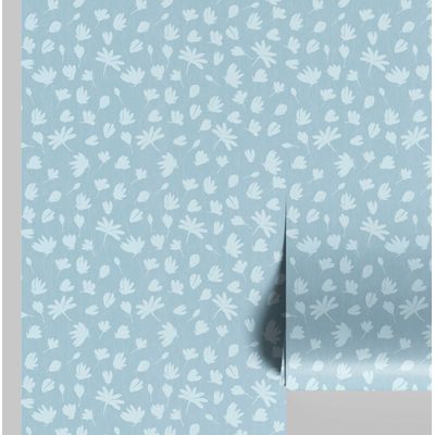 Papel de Parede Vinílico Autoadesivo Motivo Floral Chique Azul Impermeável Removível para Quartos, Salas e Armários - S4Sassy 63,5 cm (L) × 304,8 cm (C) / Azul - Vinil Liso