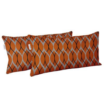 Capa de Almofada Lombar em Poliéster Interno/Externo, Impermeável e Resistente às Intempéries, Retangular para Móveis de Pátio - Vargottam 30,48 Cm × 60,96 Cm / Laranja